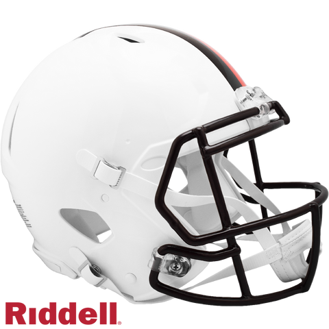 Cleveland Browns Helmet Riddell Authentic Full Size Speed Style On-Field Alternate 2023 White Out - Special Order