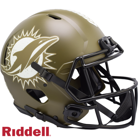 Miami Dolphins Helmet Riddell Authentic Full Size Speed Style Salute To Service 2022