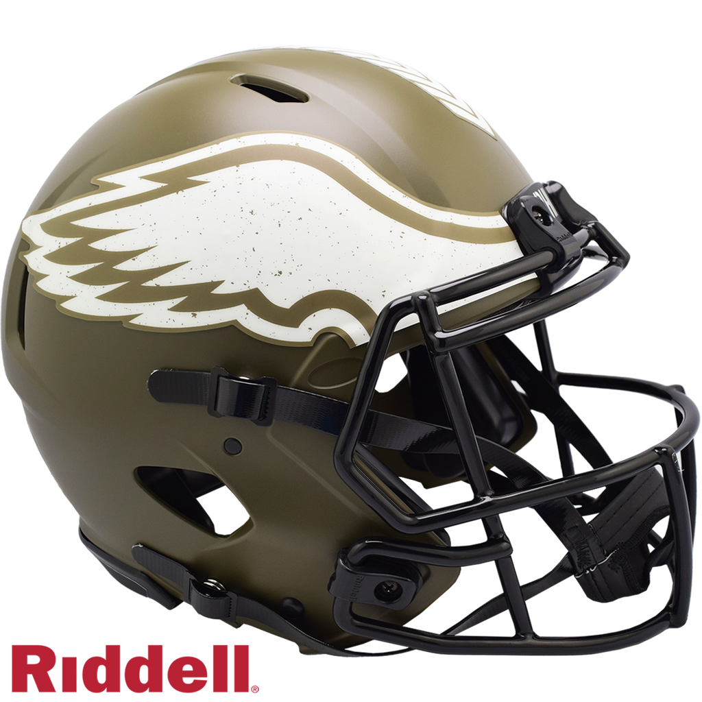 Philadelphia Eagles Helmet Riddell Authentic Full Size Speed Style Salute To Service