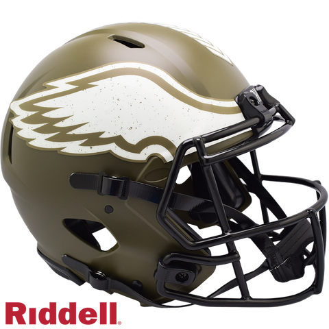 Philadelphia Eagles Helmet Riddell Authentic Full Size Speed Style Salute To Service 2022