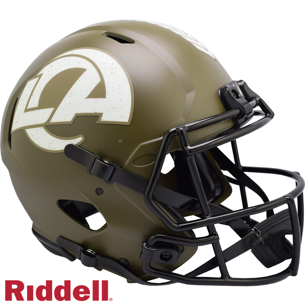 Los Angeles Rams Helmet Riddell Authentic Full Size Speed Style Salute To Service 2022