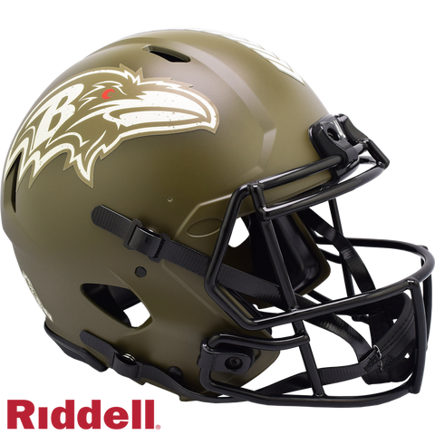 Baltimore Ravens Helmet Riddell Authentic Full Size Speed Style Salute To Service 2022