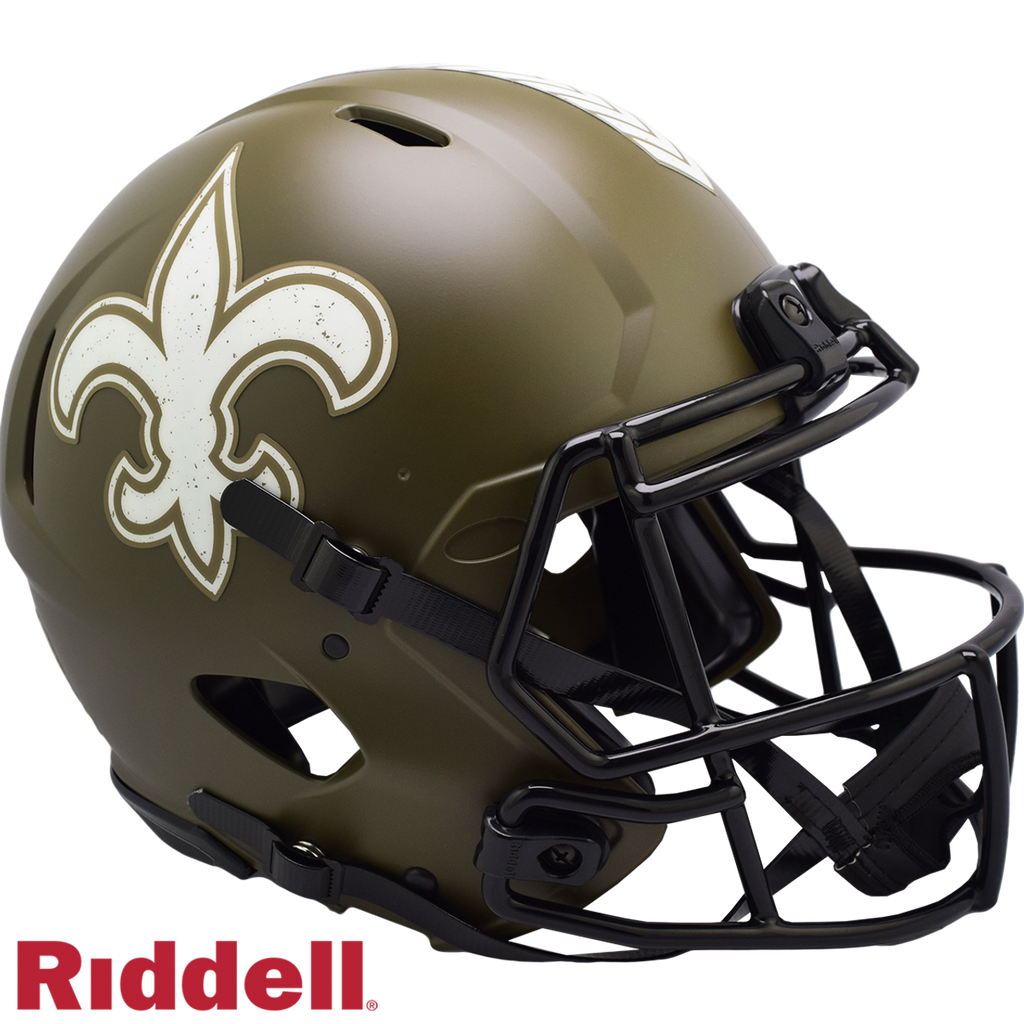 New Orleans Saints Helmet Riddell Authentic Full Size Speed Style Salute To Service 2022
