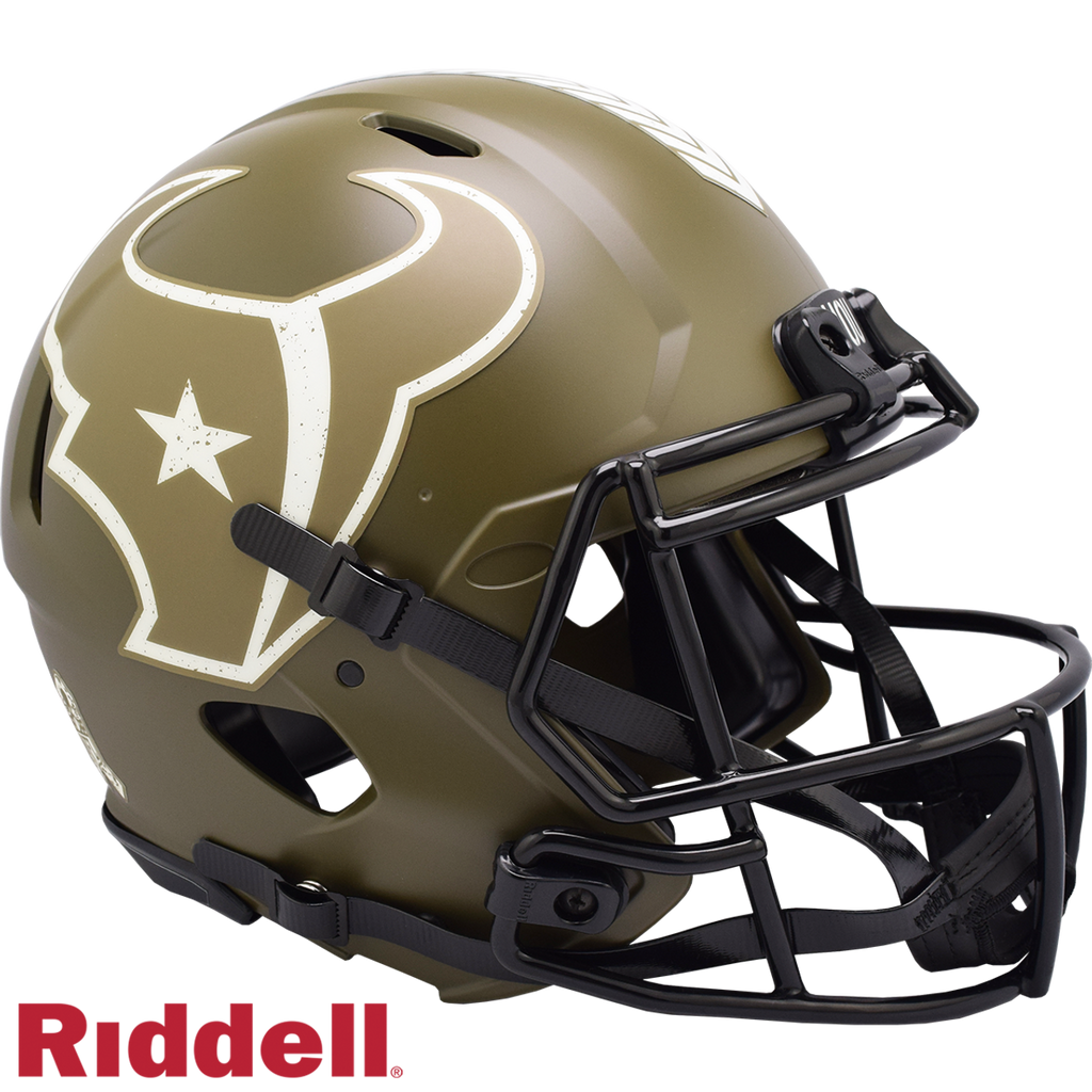 Houston Texans Helmet Riddell Authentic Full Size Speed Style Salute To Service 2022