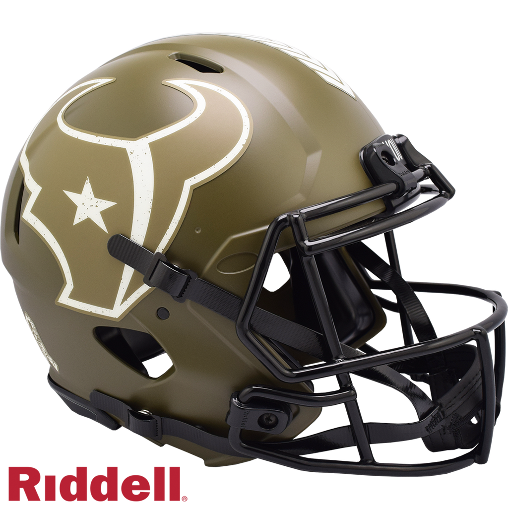 Houston Texans Helmet Riddell Authentic Full Size Speed Style Salute To Service