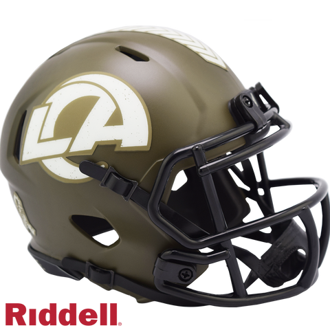 Los Angeles Rams Helmet Riddell Replica Mini Speed Style Salute To Service