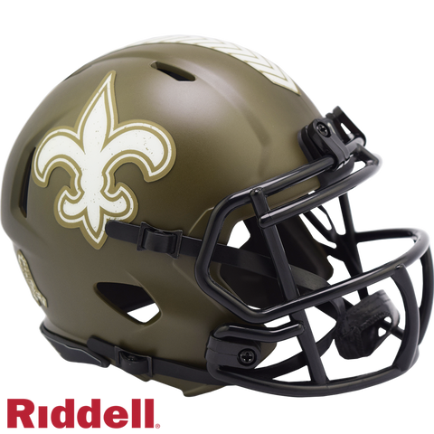 New Orleans Saints Helmet Riddell Replica Mini Speed Style Salute To Service