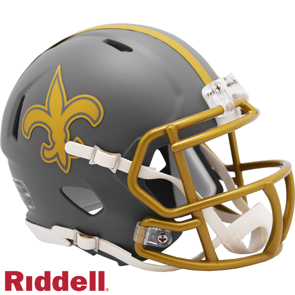 New Orleans Saints Helmet Riddell Replica Mini Speed Style Slate Alternate