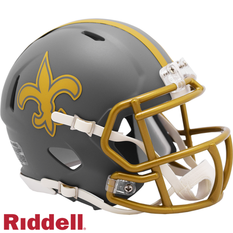 New Orleans Saints Helmet Riddell Replica Mini Speed Style Slate Alternate