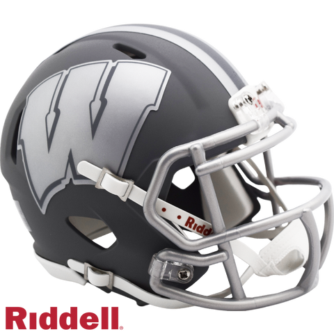 Wisconsin Badgers Helmet Riddell Replica Mini Speed Style Slate Alternate