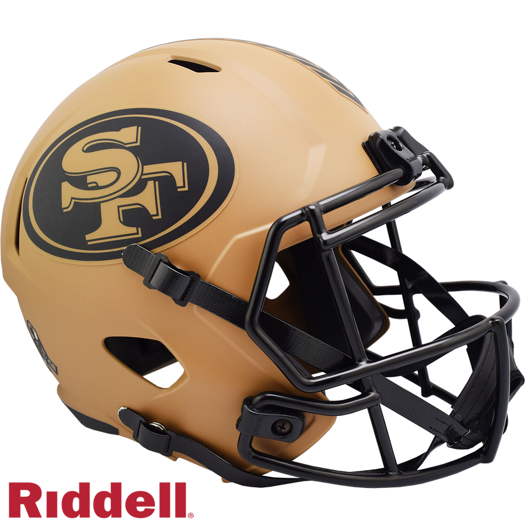 San Francisco 49ers Helmet Riddell Replica Full Size Speed Style Salute To Service 2023
