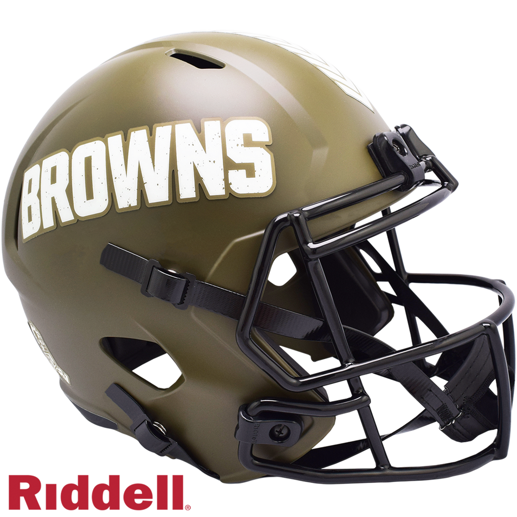 Cleveland Browns Helmet Riddell Replica Full Size Speed Style Salute To Service
