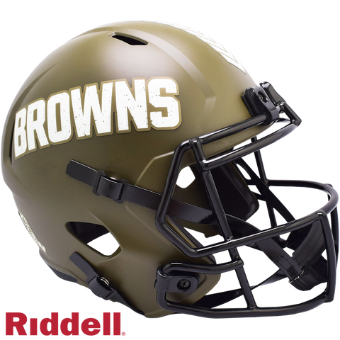 Cleveland Browns Helmet Riddell Replica Full Size Speed Style Salute To Service