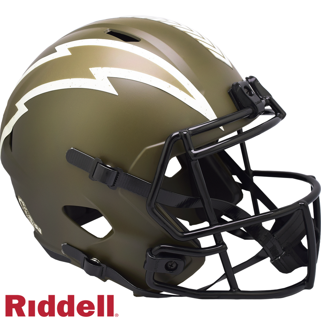 Los Angeles Chargers Helmet Riddell Replica Full Size Speed Style Salute To Service
