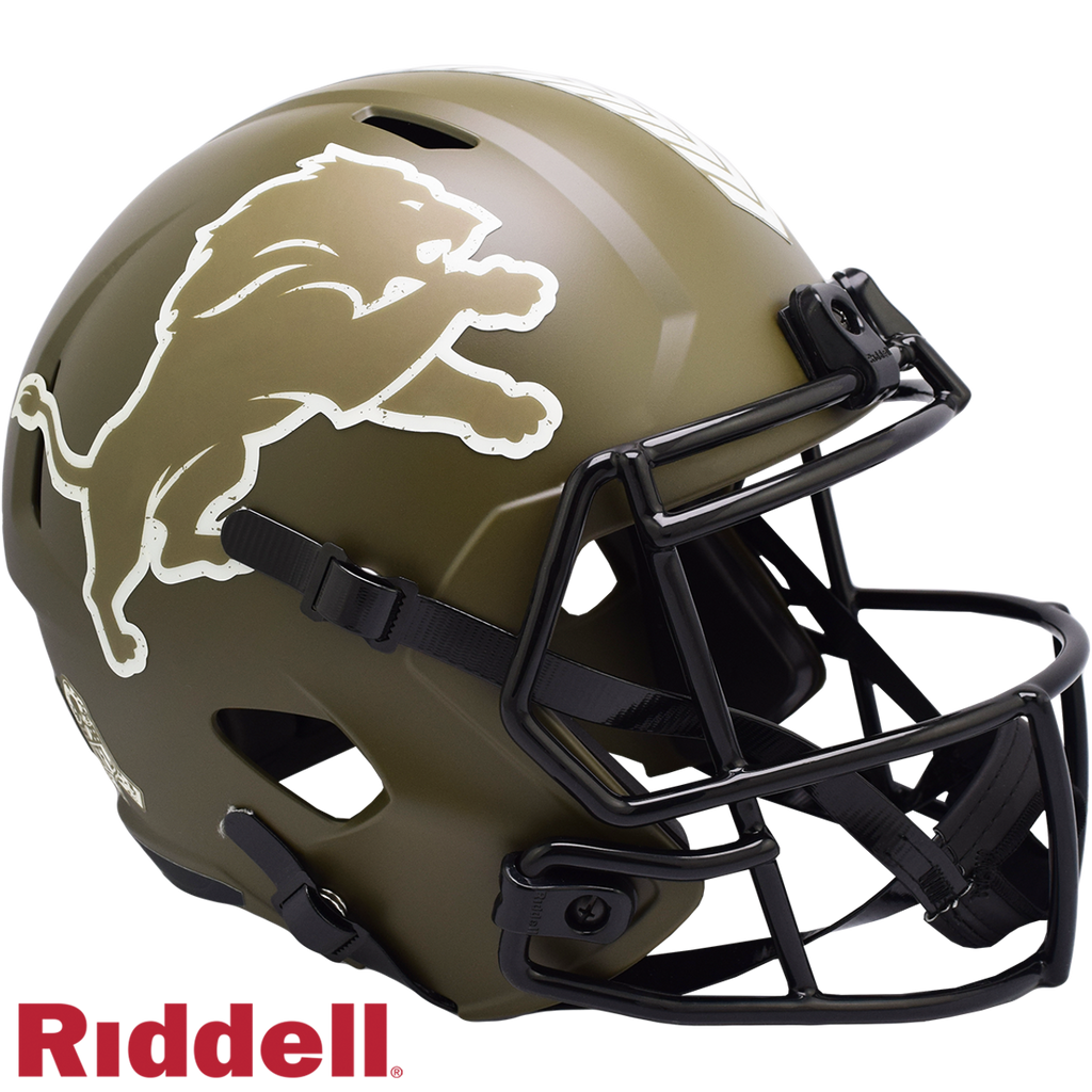 Detroit Lions Helmet Riddell Replica Full Size Speed Style Salute To Service