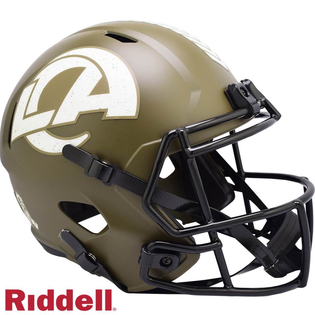 Los Angeles Rams Helmet Riddell Replica Full Size Speed Style Salute To Service