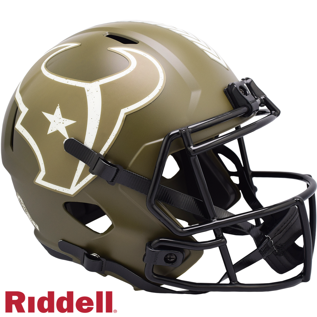 Houston Texans Helmet Riddell Replica Full Size Speed Style Salute To Service 2022