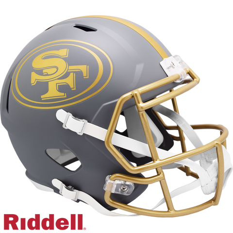 San Francisco 49ers Helmet Riddell Replica Full Size Speed Style Slate Alternate