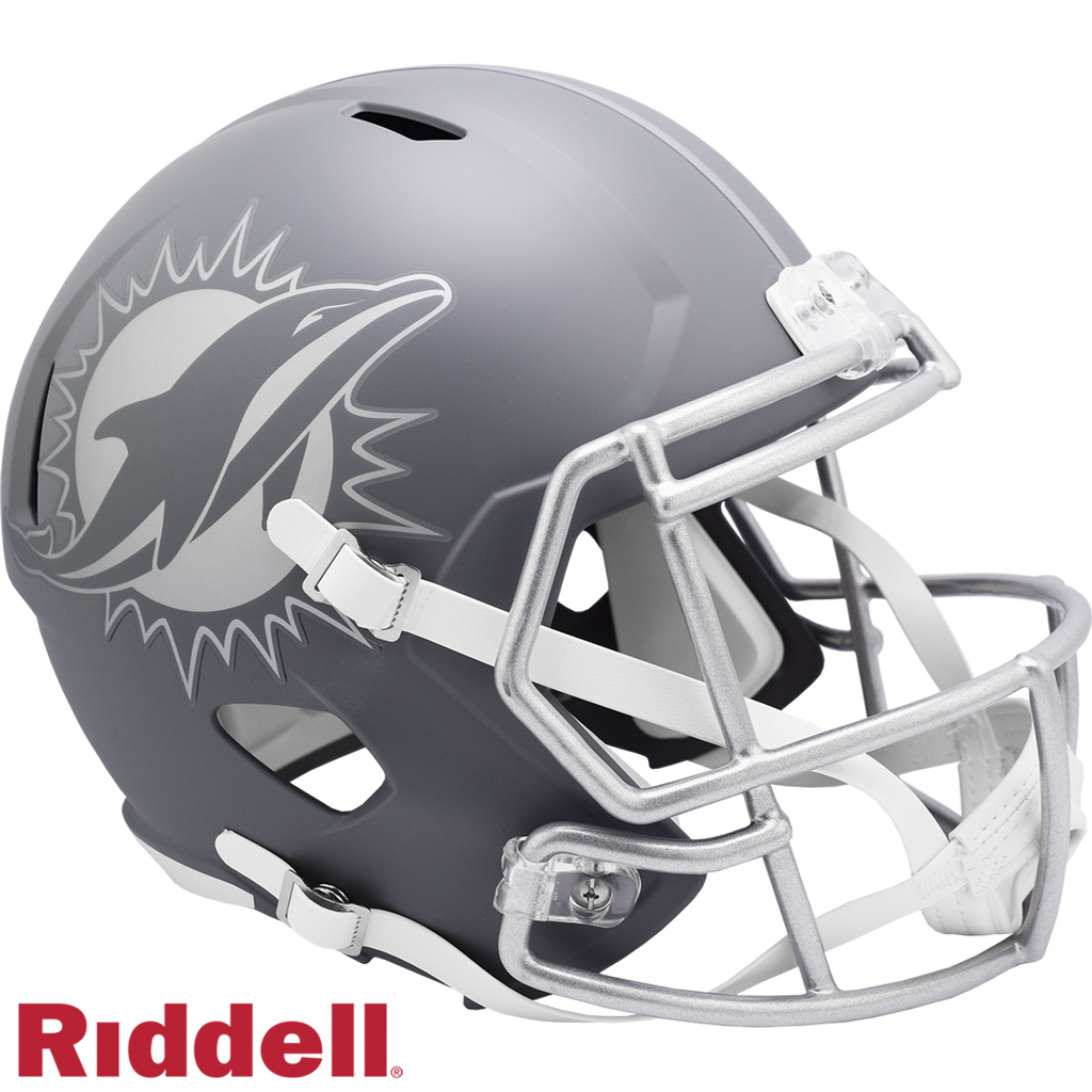 Miami Dolphins Helmet Riddell Replica Full Size Speed Style Slate Alternate