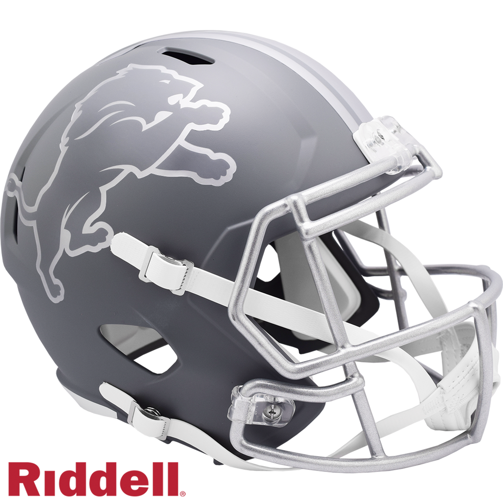 Detroit Lions Helmet Riddell Replica Full Size Speed Style Slate Alternate
