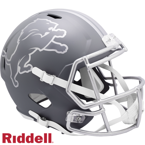 Detroit Lions Helmet Riddell Replica Full Size Speed Style Slate Alternate