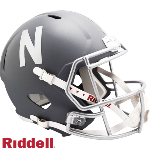 Nebraska Cornhuskers Helmet Riddell Replica Full Size Speed Style Slate Alternate