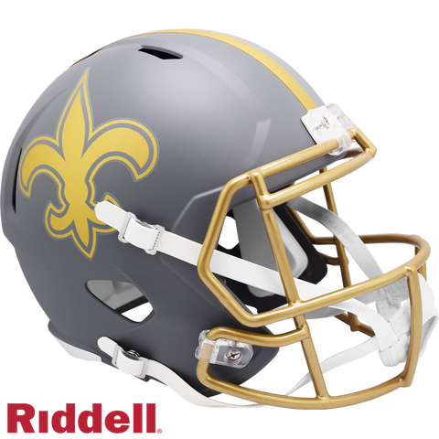 New Orleans Saints Helmet Riddell Replica Full Size Speed Style Slate Alternate
