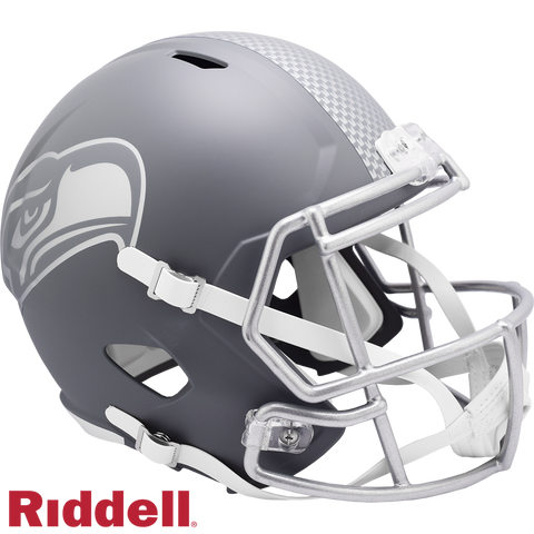 Seattle Seahawks Helmet Riddell Replica Full Size Speed Style Slate Alternate