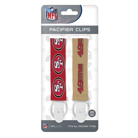 San Francisco 49ers Pacifier Clips 2 Pack