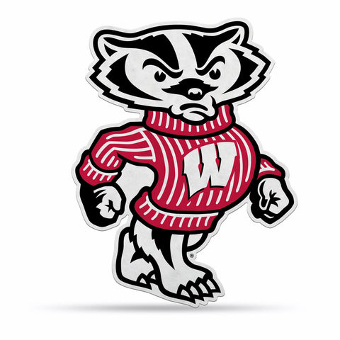 Wisconsin Badgers Pennant Shape Cut Mascot Design