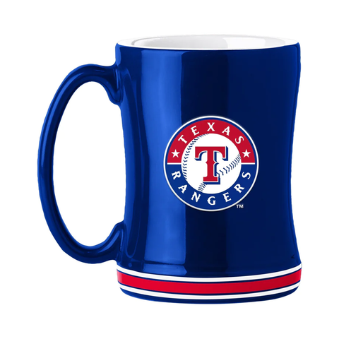 Texas Rangers Coffee Mug 14oz Sculpted Relief Team Color