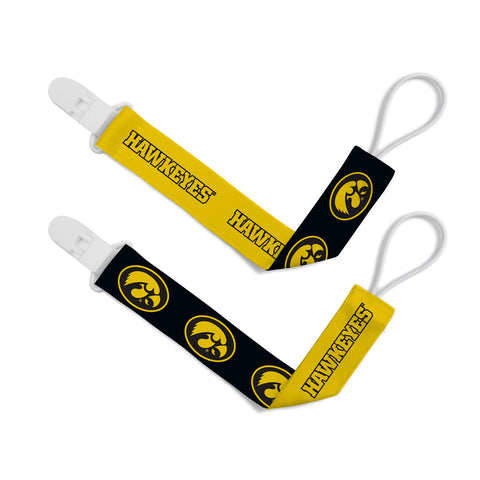Iowa Hawkeyes Pacifier Clips 2 Pack