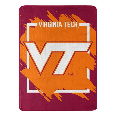 Virginia Tech Hokies Blanket 46x60 Micro Raschel Dimensional Design Rolled