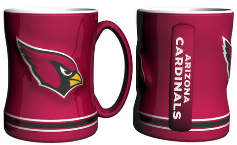 Arizona Cardinals Coffee Mug 14oz Sculpted Relief Team Color