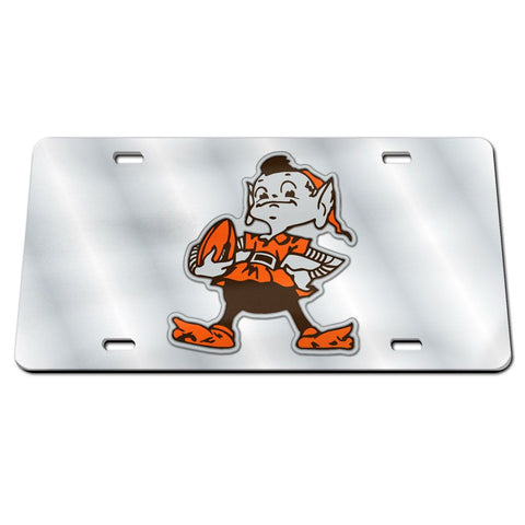Cleveland Browns License Plate Acrylic Retro Silver - Special Order
